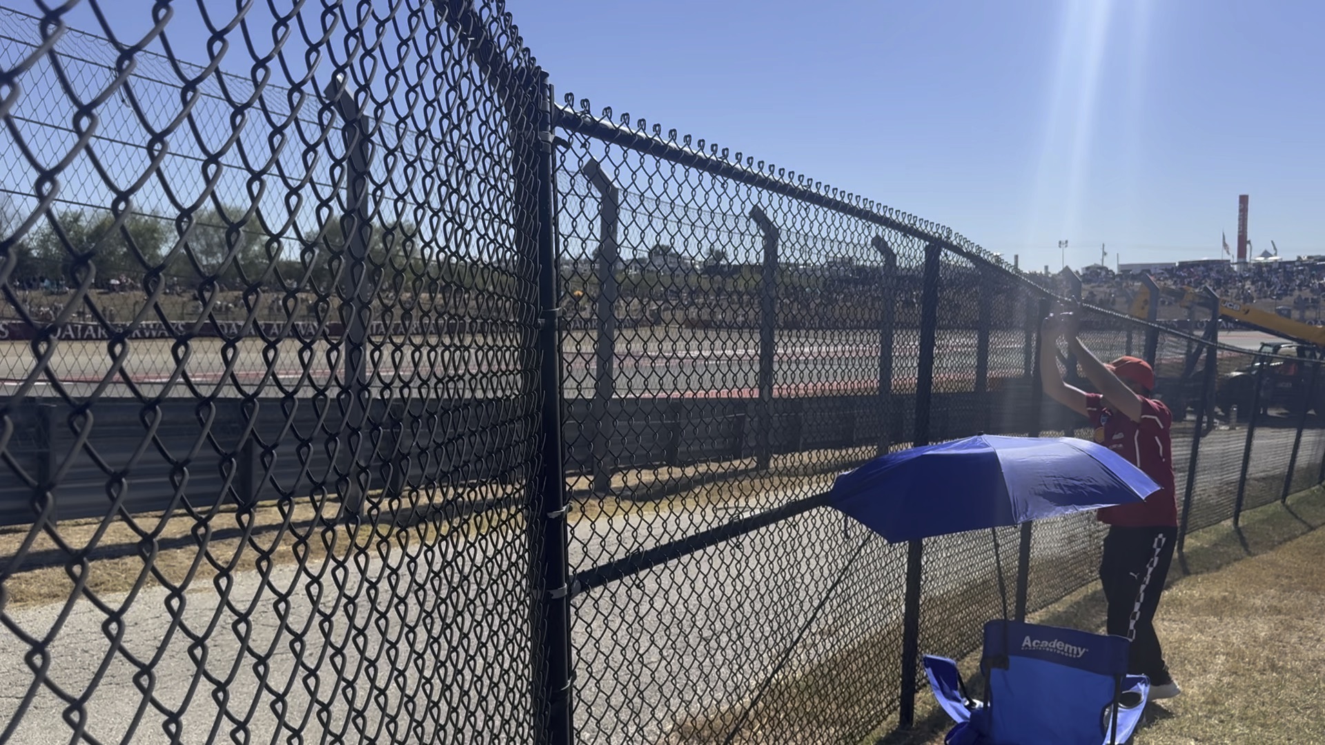 Chain link temporary fence panels on a construction site in Irving